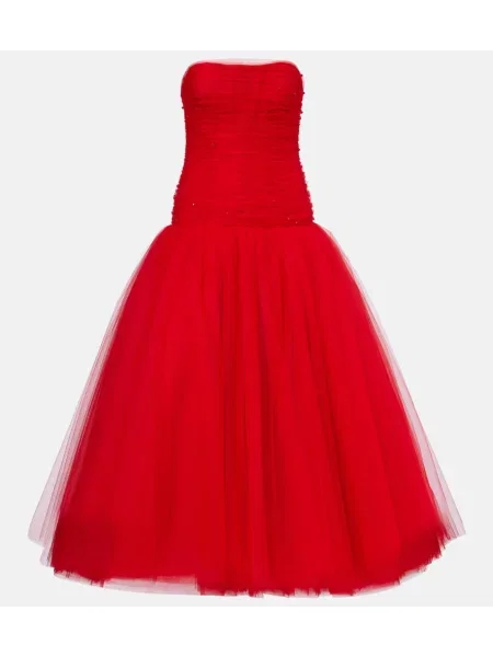 Rochie Carolina Herrera din tul roșu