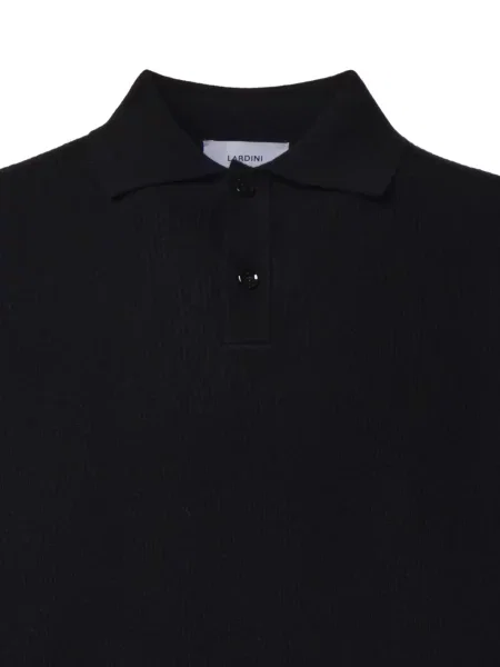 Πλεκτό polo Lardini μαύρο