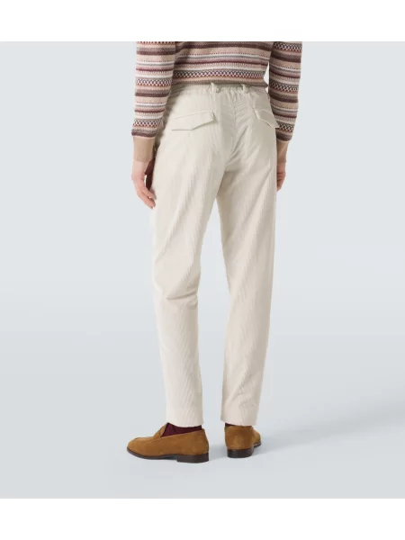 Pantaloni Eleventy de catifea cord bej