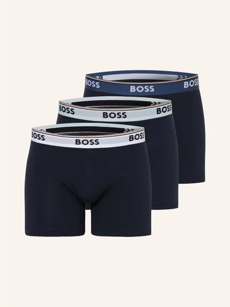Bokserki BOSS Power Logo czarny niebieski S biały