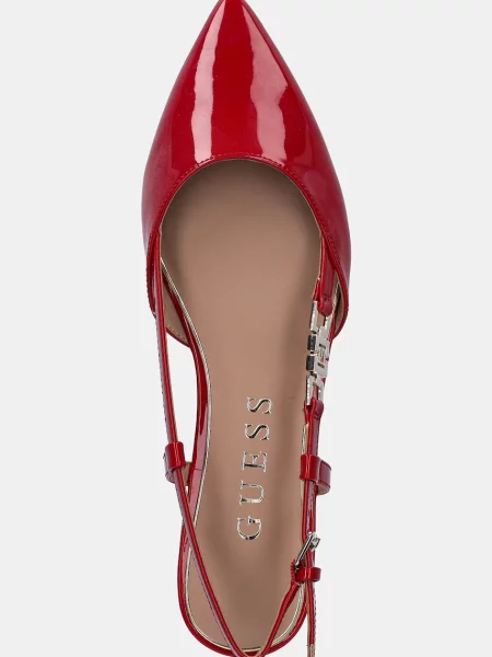 Балетки Guess с открытой пяткой бордовые