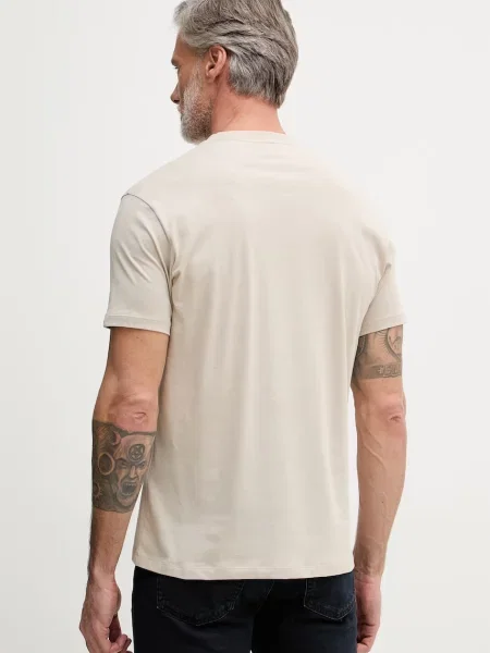 Armani Exchange t-shirt basic damski beżowy