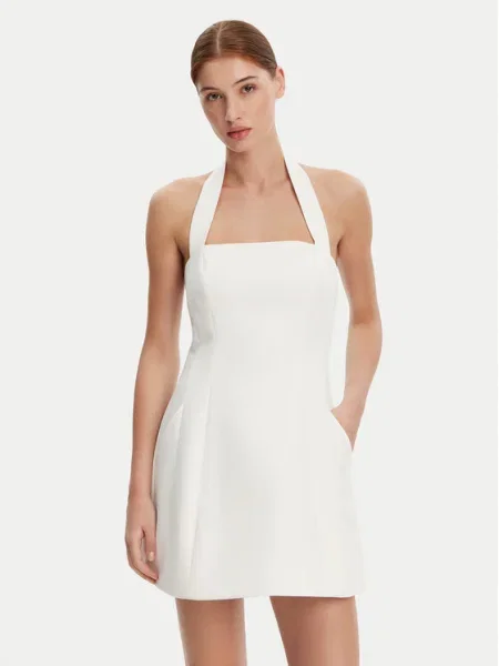 Bardot rochie NEVELLE mini evazati alb