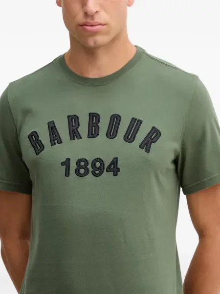 Tricou Barbour cu broderie verde