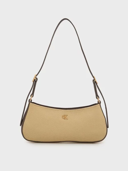 Сумка Calvin Klein из канваса бежевая