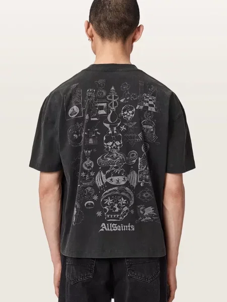 AllSaints Tricou Ignis | Relaxed fit negru
