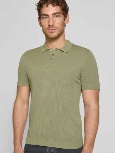 Koszulka polo o kroju slim fit z fakturowanym wzorem model ‘TRITON’ Drykorn