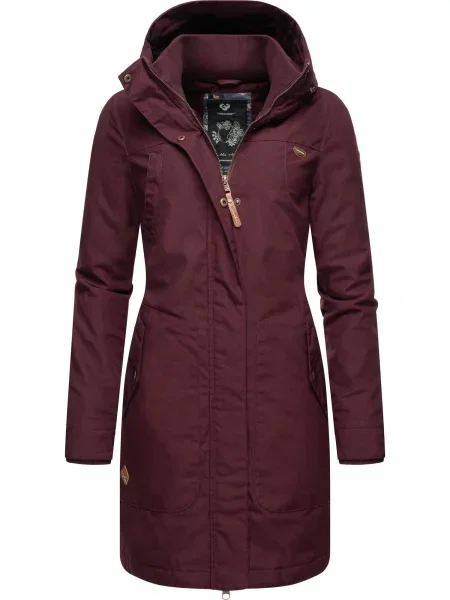 Ragwear Palton funcțională Jannisa bordeaux roșu