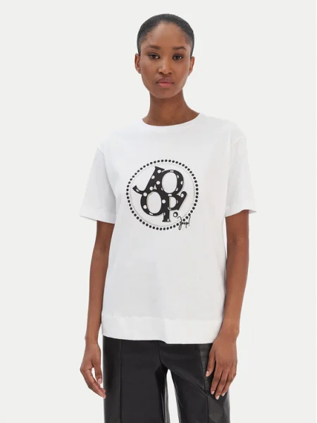 JOOP! Tricou Tammi bej deschis / negru alb