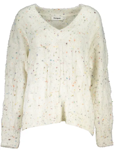 Pulover Desigual alb