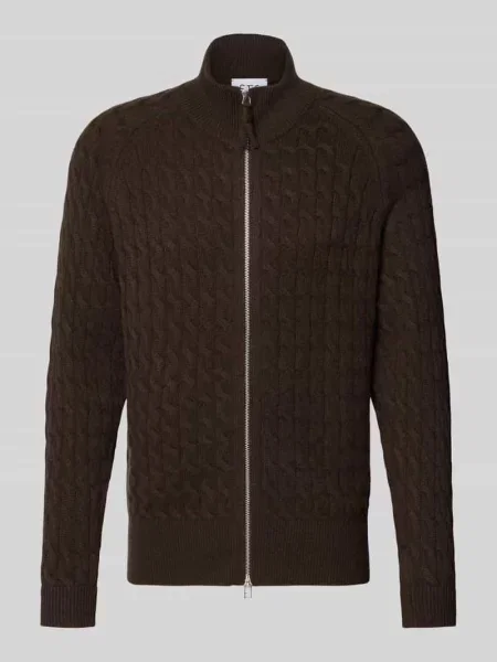 Kardigan rozpinany o kroju regular fit z czystego kaszmiru ze ściegiem warkoczowym Ftc Cashmere