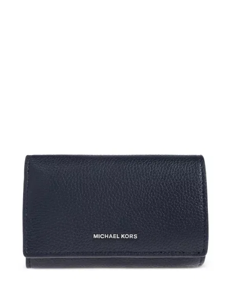 Pleteni novčanik Michael Michael Kors sa kopčom sa šiljcima crna