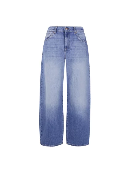 Szerokie jeansy 7 For All Mankind niebieskie