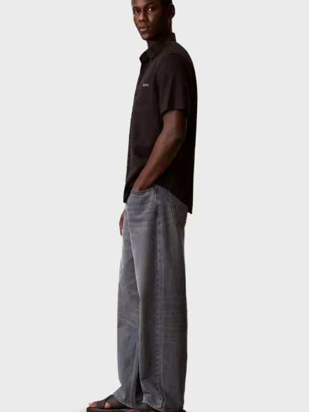 Льняной джинсовая рубашка Calvin Klein Jeans черный