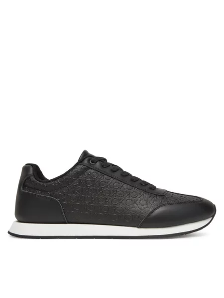 Calvin Klein Sneakersy Low Prof Runn Laceup Mono černá