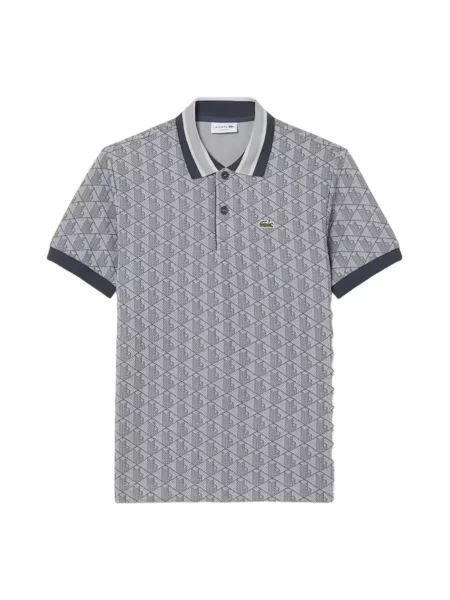 Koszula LACOSTE Short Sleeved Ribbed Collar Shirt Calluna/ Graphite 5 szara