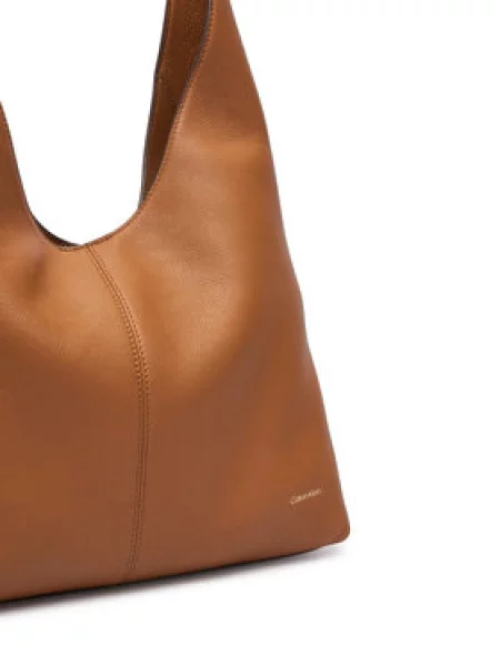 Rankinė Calvin Klein Slouchy Leather Md Shoulder Bag Žalia ruda