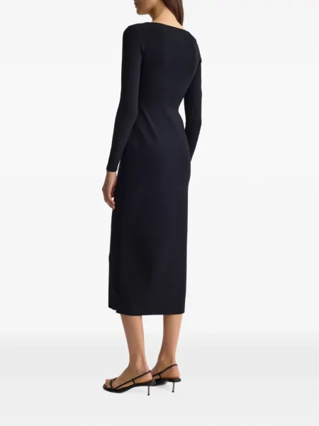 Lung rochie midi Fforme cu decolteu în V negru
