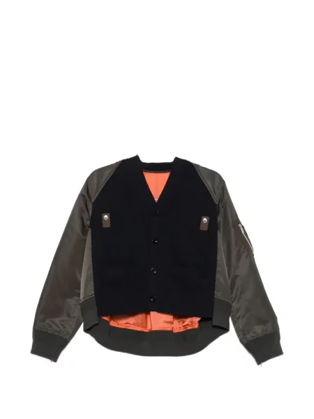 Geacă bomber Sacai tricotate verde