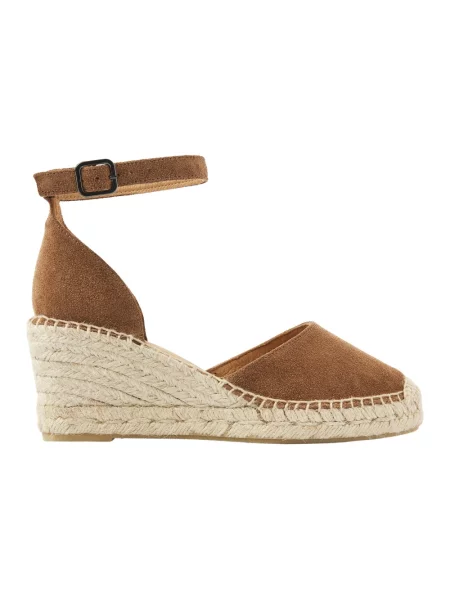 Espadryle Via Vai skórzane plecione brązowe