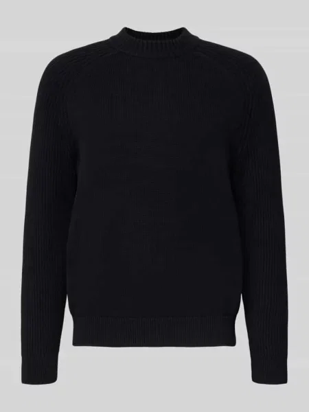 Sweter z dzianiny o kroju regular fit z czystej bawełny model ‘DERECK’ Selected Homme czarny
