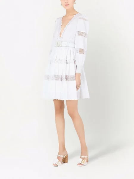 Nėriniuotas ilgas kostiumas maxi suknele Dolce & Gabbana balta