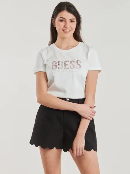 Guess Póló Ekru ezüstszínű