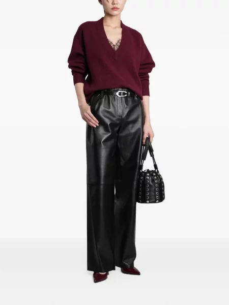Pantaloni Iro din piele negru