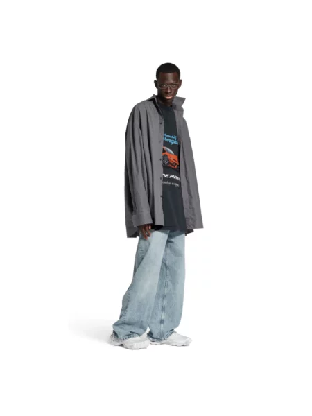 Lniana koszula Balenciaga szara