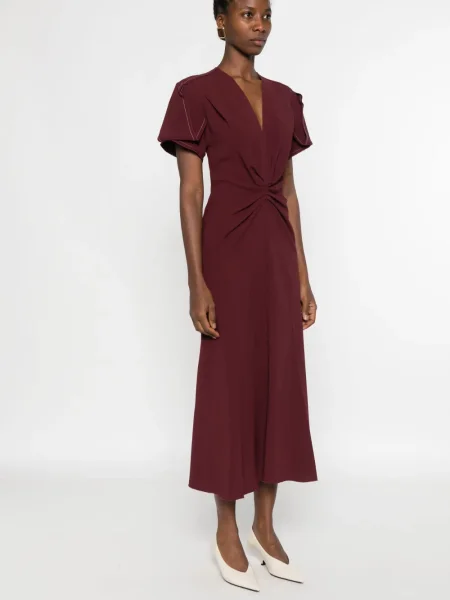 Midi ruha Victoria Beckham piros