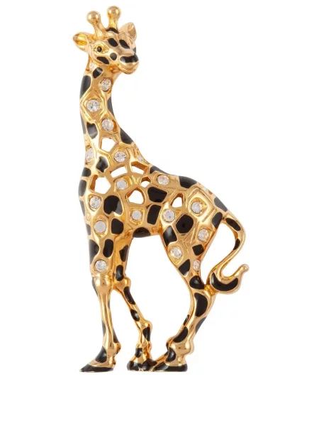 Brosa Swarovski de cristal auriu