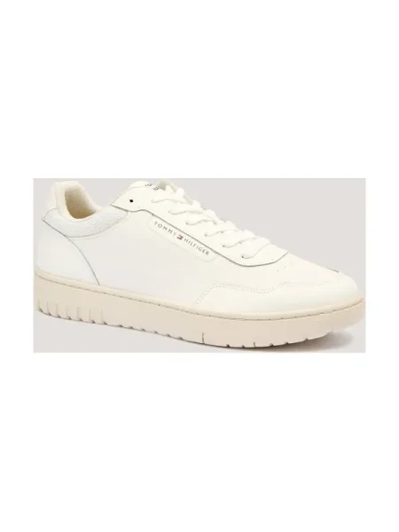 Tommy Hilfiger Teniși din piele BASKET CORE alb