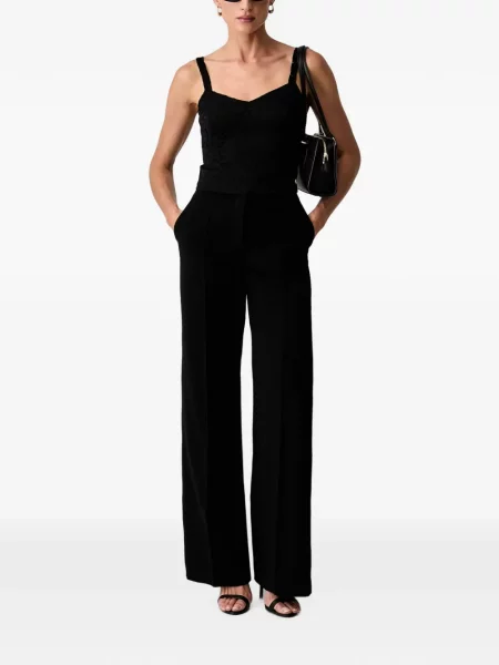 Top Guess cu model floral din dantelă negru