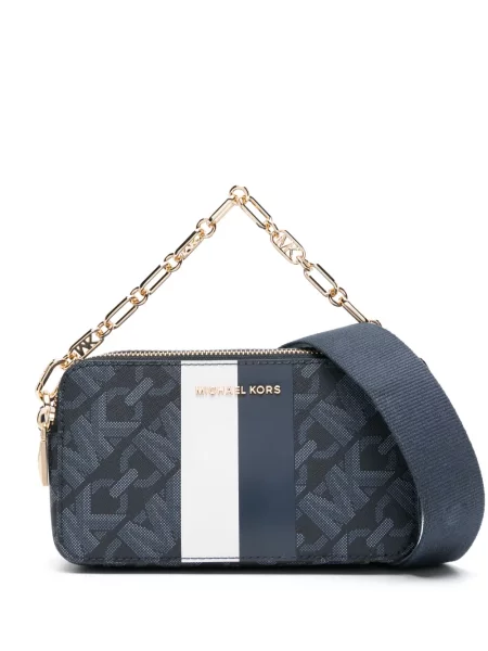 Kožne loaferice Michael Michael Kors s printom zlatna