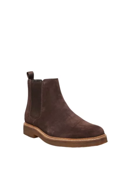 Botki Clarks skórzane brązowe