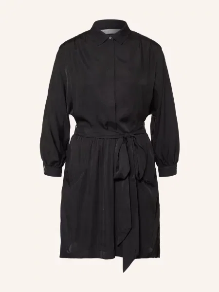 Allsaints Satynowa Sukienka Noora Z Jedwabiem schwarz czarna