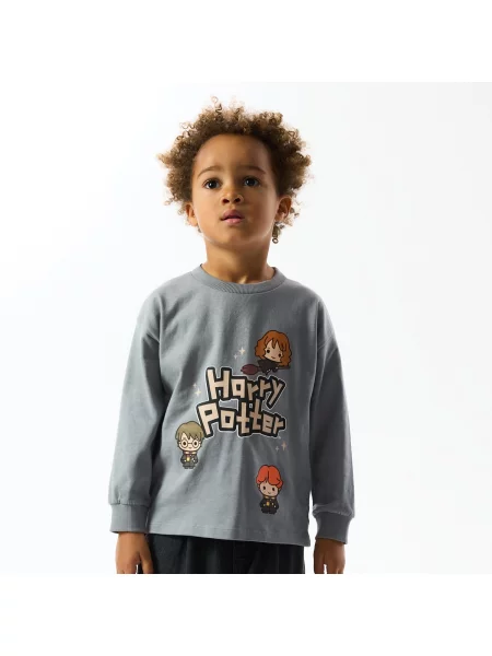 Reserved Tričko Harry Potter s dlouhým rukávem tmavě šedá