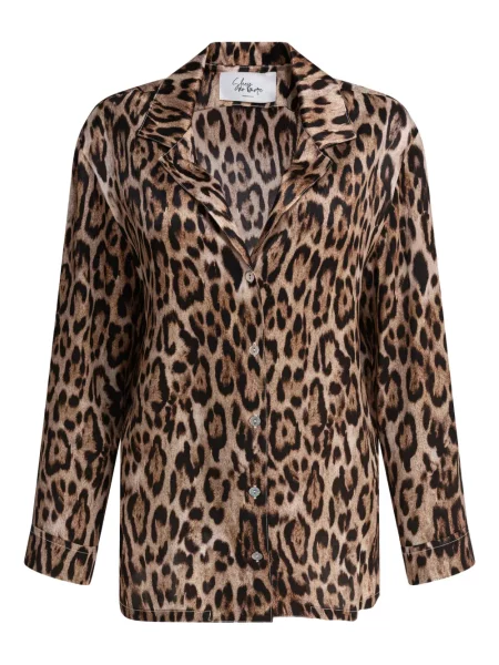 Bluză Sleep No More cu imagine cu model leopard maro