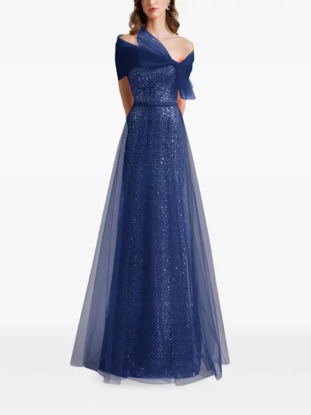 Rochie maxi Gemy Maalouf cu paiete albastru