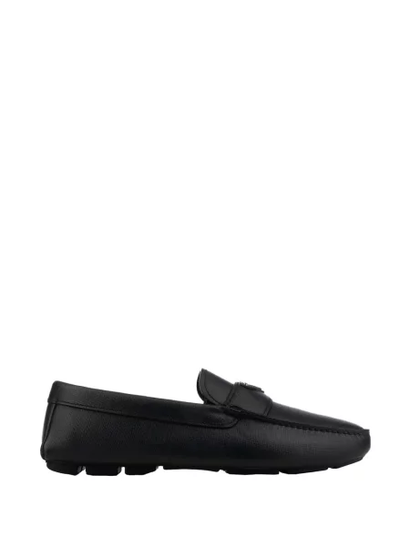 Pantofi loafer Prada din piele cu autograf negru