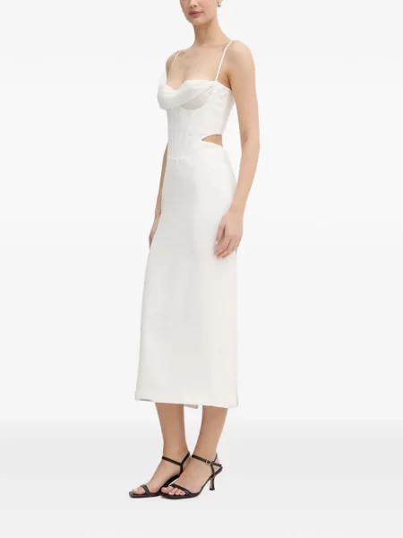 Rochie midi Bardot alb