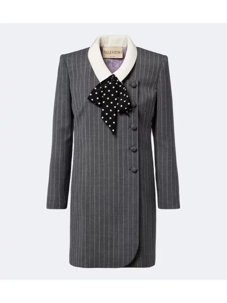Rochie Valentino cu funde de lână gri
