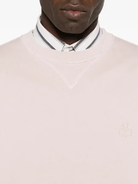 Hanorac crewneck Isabel Marant cu broderie roz