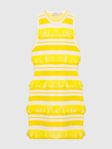 Сукня Elly в смужку з бахромою Simkhai жовта