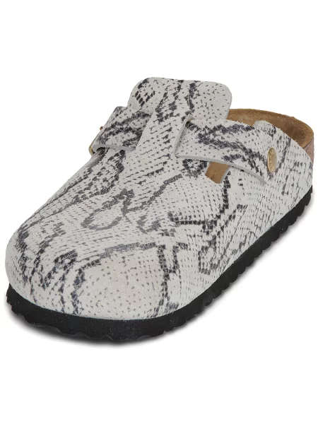 Birkenstock Mules încălțăminte Boston Rivet Logo | piele întoarsă | narrow fit gri