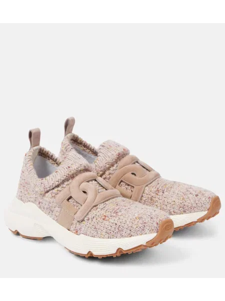 Pletene slip on hlačke slip Tod's roza