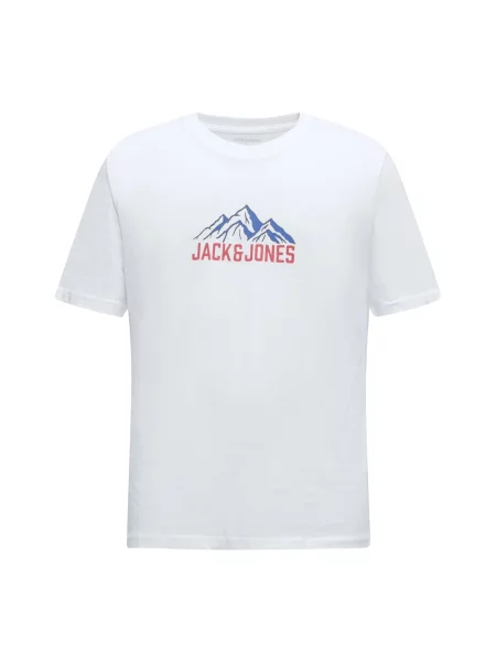 JACK & JONES Tricou JJROCHE albastru închis / roşu închis alb