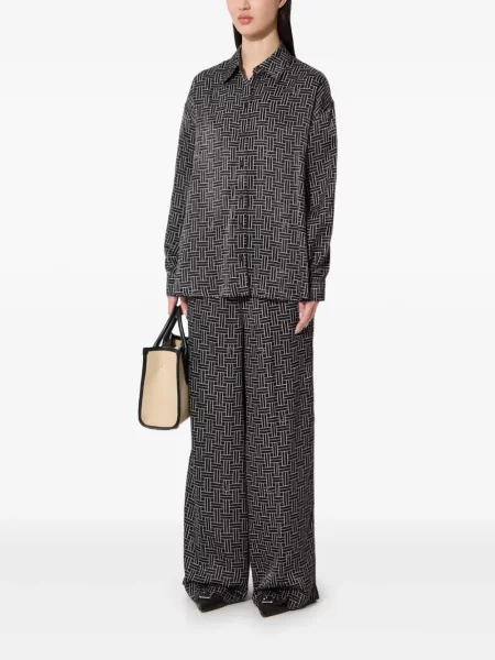 Cămașă Kenzo cu imprimeu geometric negru