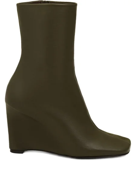 Botine Ami Paris din piele cu pană maro