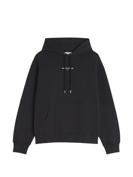 Hanorac cu glugă Maison Kitsune cu imagine negru